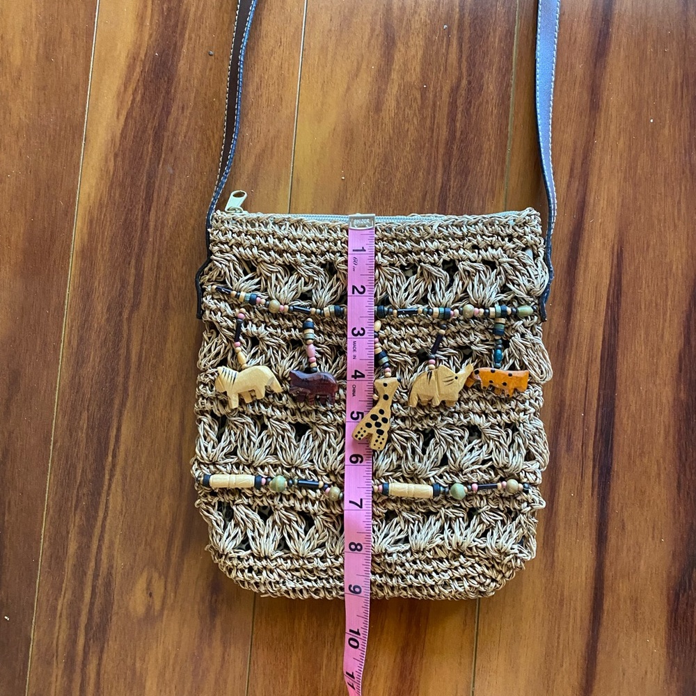 Cappelli Straworld Inc Purse With Wood Beads And Animals - Picture 6 of 8